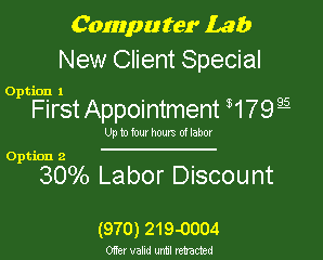 New Client First Appointment Special